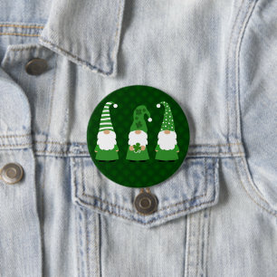 St Patricks Day Gnomes Button