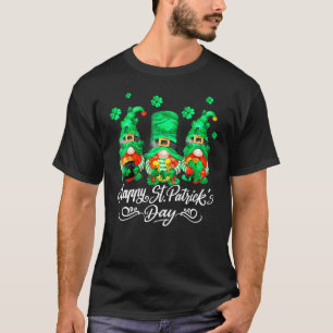 St Patricks Day Gnomes Holding Kleeblatt Horseshoe T-Shirt
