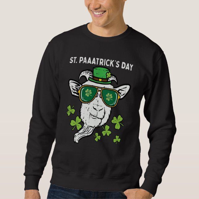 St Patricks Day Goat Head Saint Pattys Farmer Men  Sweatshirt (Vorderseite)