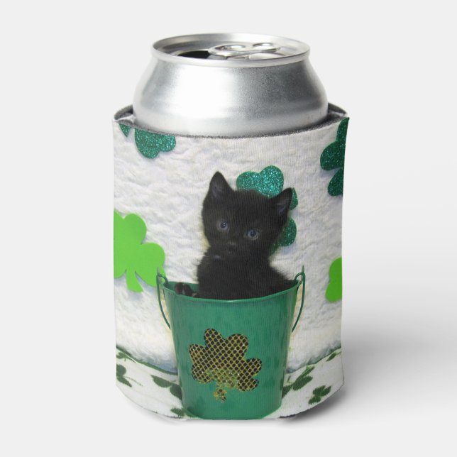 St. Patrick's Day Gold - Katze / Kitten Dosenkühler (Kanne Vorderseite)