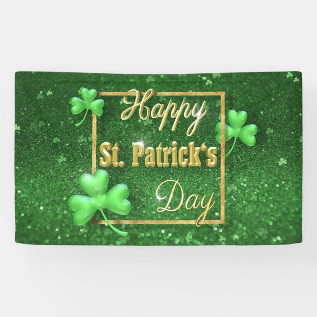 St. Patrick's Day Gold Kleeblatt Banner (Horizontal)