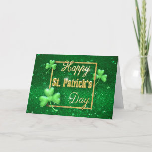 St. Patrick's Day Gold Kleeblatt Karte