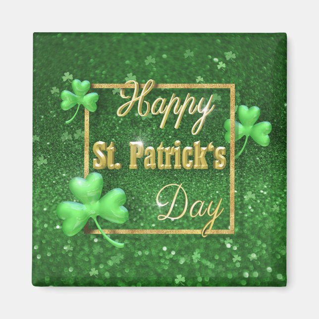 St. Patrick's Day Gold Kleeblatt Magnet (Vorne)