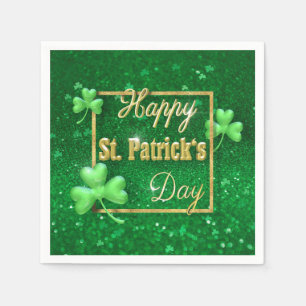 St. Patrick's Day Gold Kleeblatt Serviette