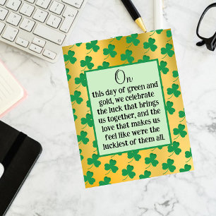 St. Patrick's Day Gold- und Grün-Postkarte Postkarte