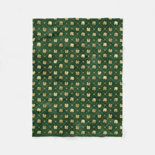 St Patricks Day Golden Cloud Kleeblatt Vintag Fleecedecke