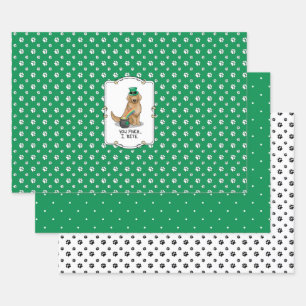 St. Patrick's Day Golden Retriever Dog Geschenkpapier Set