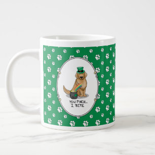 St. Patrick's Day Golden Retriever Dog Jumbo-Tasse
