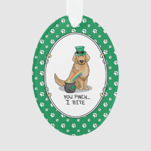 St. Patrick's Day Golden Retriever Dog Ornament