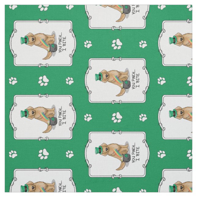 St. Patrick's Day Golden Retriever Dog Stoff (Muster)
