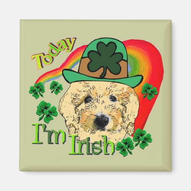 St Patricks Day Goldendoodle Magnet (Vorne)
