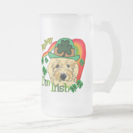 St Patricks Day Goldendoodle Mattglas Bierglas