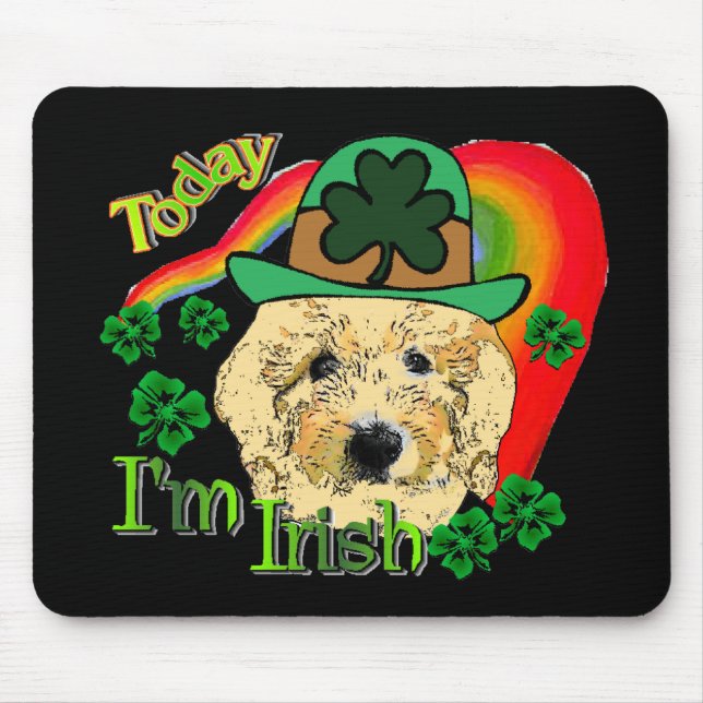 St Patricks Day Goldendoodle Mousepad (Vorne)
