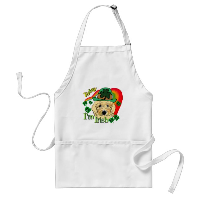 St Patricks Day Goldendoodle Schürze (Vorne)