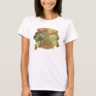 St. Patrick's Day Goldtopf-Shamrock-T-Shirt T-Shirt