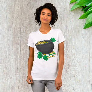 St. Patricks Day Goldtopf und Glückskleeblätter  T-Shirt