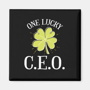 St. Patricks Day Grafik für einen CEO. Ein Glücksp Magnet
