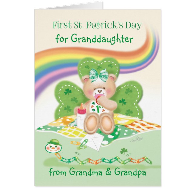 St. Patrick's Day, Grandtochter, Niedlich Teddy (Vorne)