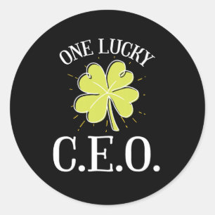 St Patricks Day Graphic for a C.e.o. One Lucky Runder Aufkleber