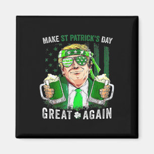 St Patricks Day Great Again Funny Trump Männer Fra Magnet