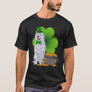 St Patrick's Day Great Pyrenäen Kleeblatt Haustier T-Shirt