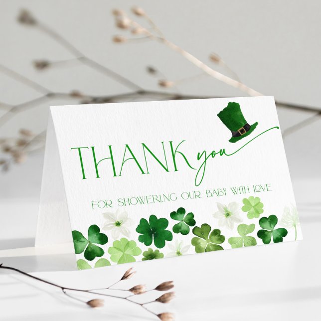 St. Patricks Day Green Baby Shower Thank You Dankeskarte (St. Patricks Day Thank You Card)