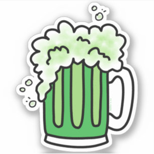 St Patrick's Day Green Beer Aufkleber