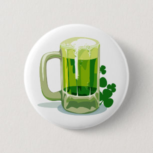 St. Patrick's Day Green Beer Button
