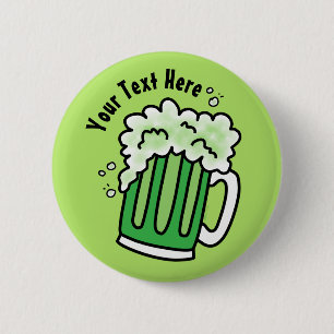 St Patrick's Day Green Beer Button