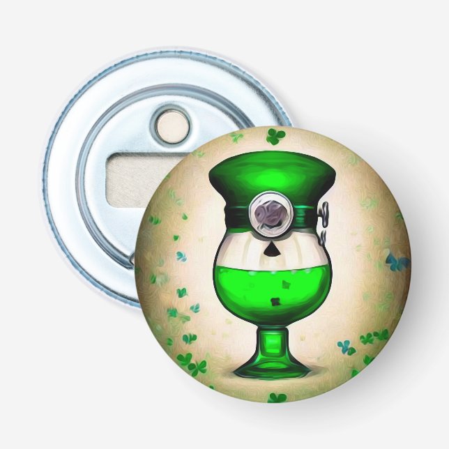 St. Patrick's Day Green Beer in Hat Flaschenöffner (Vorderseite)