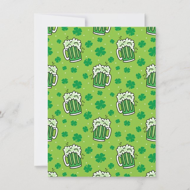 St Patrick's Day Green Beer Pattern Karte (Vorderseite)