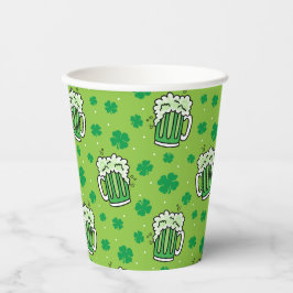 St Patrick's Day Green Beer Pattern Pappbecher