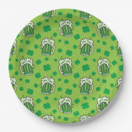 St Patrick's Day Green Beer Pattern Pappteller
