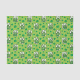 St Patrick's Day Green Beer Pattern Seidenpapier