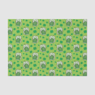 St Patrick's Day Green Beer Pattern Seidenpapier
