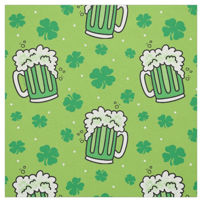 St Patrick's Day Green Beer Pattern Stoff (Muster)