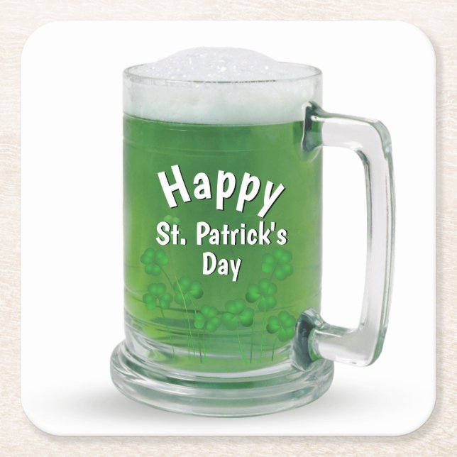 St. Patrick's Day Green Beer Rechteckiger Pappuntersetzer (Vorderseite)