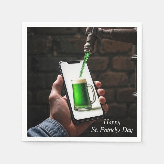 St. Patrick's Day Green Beer Serviette (Vorderseite)