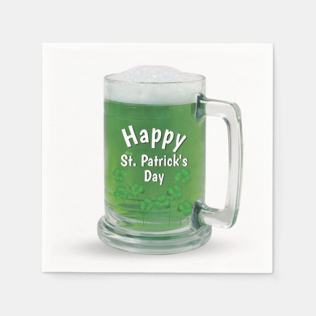 St. Patrick's Day Green Beer Serviette (Vorderseite)