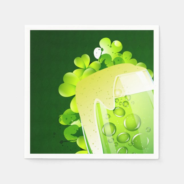 St. Patrick's Day Green Beer Serviette (Vorderseite)