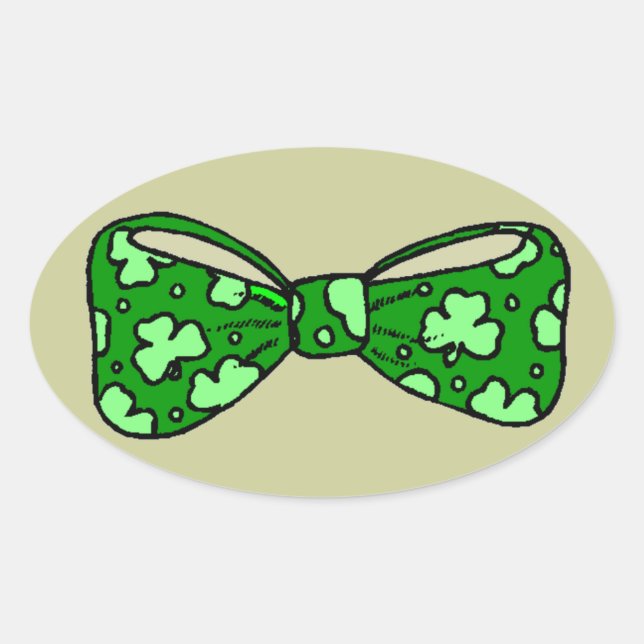 St. Patrick's Day Green Bow Krawatte Sticker (Vorderseite)