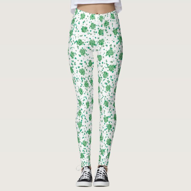 St. Patrick's Day, Green Celtic Kleeblatt Leggings (Vorderseite)