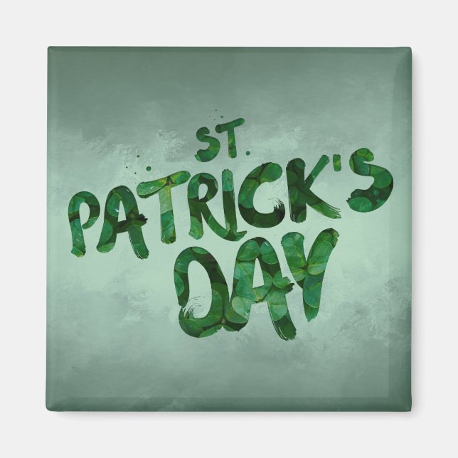 St Patrick's Day Green Clover Irish Celtic Magnet (Vorne)