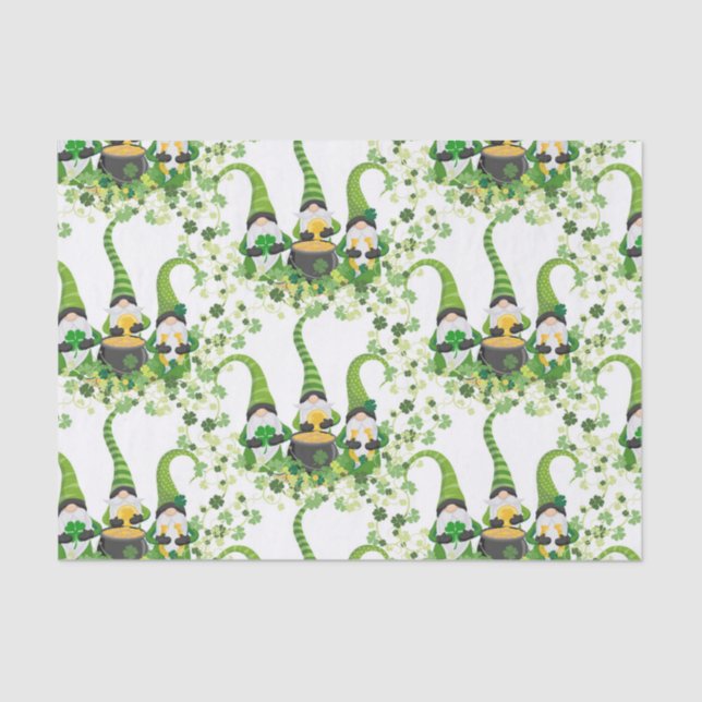 St Patricks Day Green Clovers Old Leprechaun Seidenpapier (Vorderseite)