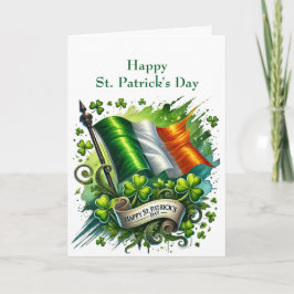 St Patricks Day Green Flag Kleeblatt Illustration Feiertagskarte