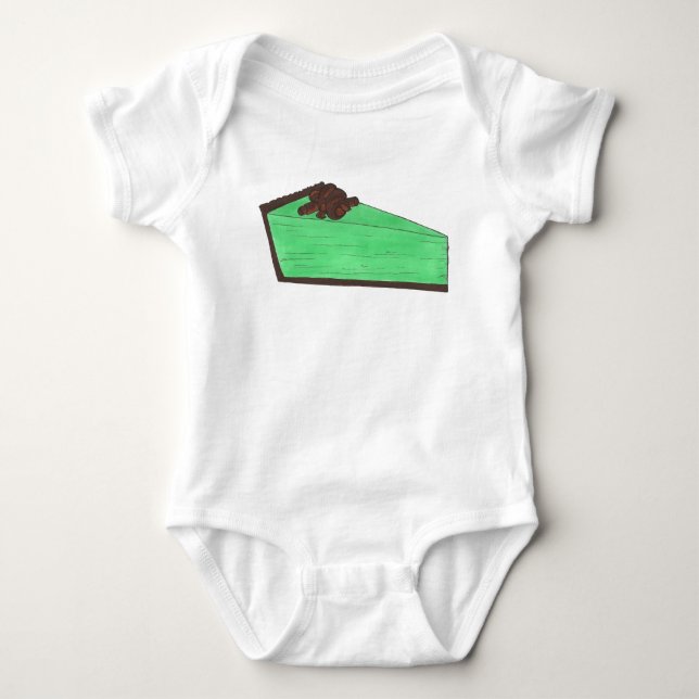 St. Patrick's Day Green Grasshopper Pie Slice Baby Strampler (Vorderseite)