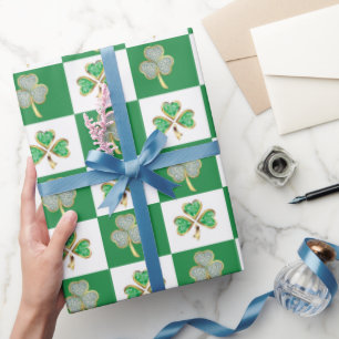 St. Patrick's Day Green Hat Kleeblatt Vine Irish W Geschenkpapier