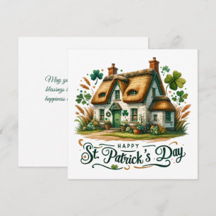 St Patricks Day Green Hütte Clover Illustration Feiertagskarte