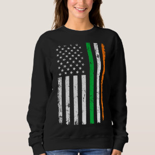 St Patrick's Day Green Irish American Flag Irland Sweatshirt