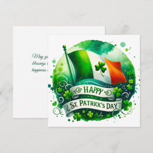St Patricks Day Green Irish Flag Illustration Feiertagskarte